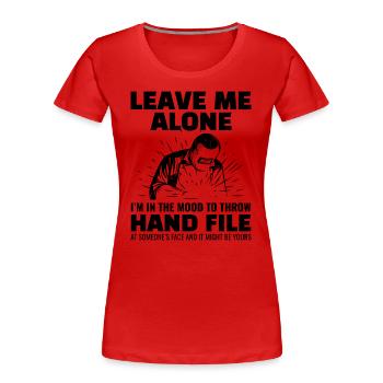 Schweißnaht Schweißer Metallbau Eisenarbeiter - Frauen Premium Bio T-Shirt - Rot - Vorne - Mia (176cm)