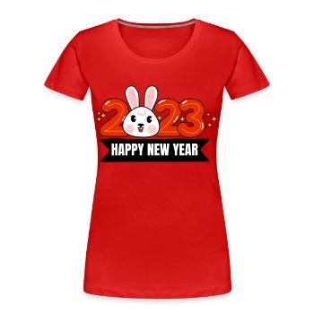 Frohes Neues Jahr, Frohes Neues Jahr, Neues Jahr, Neues Jahr - Frauen Premium Bio T-Shirt - Rot - Vorne - Mia (176cm)
