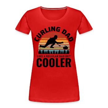 Eisstockschießen Kehren Winter Eissport Papa Vatertag - Frauen Premium Bio T-Shirt - Rot - Vorne - Mia (176cm)