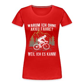 Fahrrad Rennrad - Frauen Premium Bio T-Shirt - Rot - Vorne - Mia (176cm)