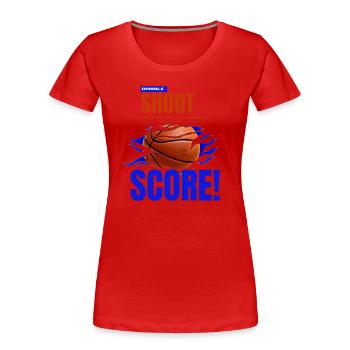 Dribble Shoot Score basketball - T-shirt bio Premium Femme - rouge - Devant - Mia (176cm)