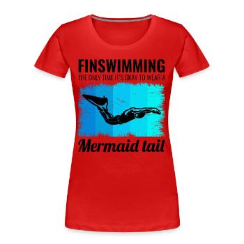 Nageoires Nageoire Nageur Natation Sports nautiques - T-shirt bio Premium Femme - rouge - Devant - Mia (176cm)