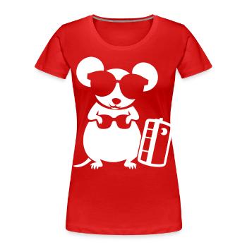 Lustige ausgefallene Ratten mit Sonnenbrille Haustier Ratte - Frauen Premium Bio T-Shirt - Rot - Vorne - Mia (176cm)