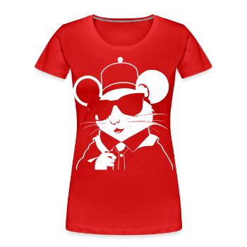 Lustige ausgefallene Ratten mit Sonnenbrille Haustier Ratte - Frauen Premium Bio T-Shirt - Rot - Vorne - Mia (176cm)