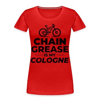 Trail Riding Gravel Ride Mountain Bike Cycling - Women's Premium Organic T-Shirt - red - Front - Mia (176cm)