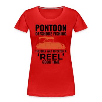 Pontonboot Motorboot Hochseefischen Lustig - Frauen Premium Bio T-Shirt - Rot - Vorne - Mia (176cm)
