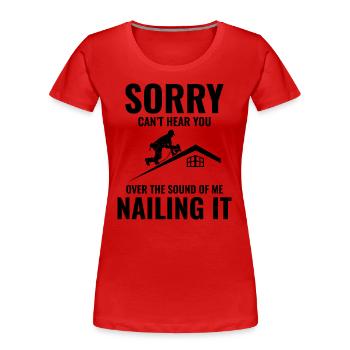Roofer Roofing Roof Repair Mechanic Contractor - Women's Premium Organic T-Shirt - red - Front - Mia (176cm)