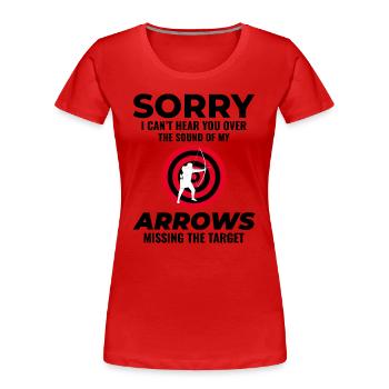 Bogenschießen Ziele Bogenschütze Bullseye Schießen Sport - Frauen Premium Bio T-Shirt - Rot - Vorne - Mia (176cm)