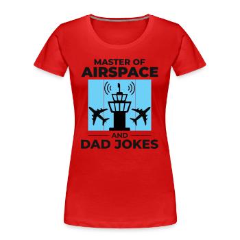 Fluglotse Papa ATC Luftfahrt Humor - Frauen Premium Bio T-Shirt - Rot - Vorne - Mia (176cm)