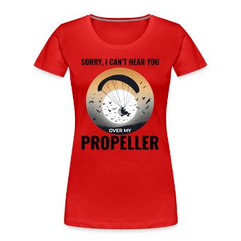 Pilote de paramoteur Paramoteur Parapente motorisé - T-shirt bio Premium Femme - rouge - Devant - Mia (176cm)