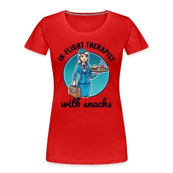 Hôtesse de l’air Aviation Personnel de cabine - T-shirt bio Premium Femme - rouge - Devant - Mia (176cm)