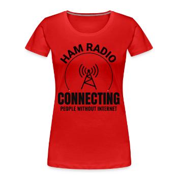 Opérateur radio amateur Fréquence des ondes radio - T-shirt bio Premium Femme - rouge - Devant - Mia (176cm)