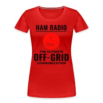 Opérateur radio amateur Fréquence des ondes radio - T-shirt bio Premium Femme - rouge - Devant - Mia (176cm)