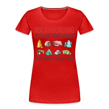 Collectionneur de chiens de roche Collectionneur Géologue - T-shirt bio Premium Femme - rouge - Devant - Mia (176cm)