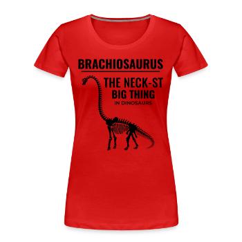 Brachiosaure dinosaure dinosaure dinosaure chasse aux fossiles - T-shirt bio Premium Femme - rouge - Devant - Mia (176cm)