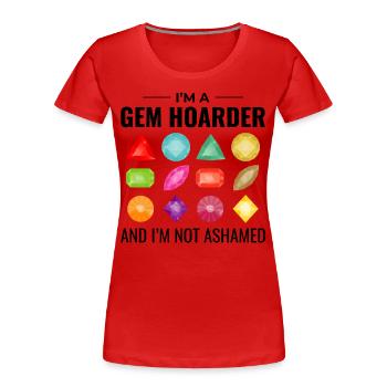 Collectionneur de cristaux Roche Chasse Minéral Collectionneur - T-shirt bio Premium Femme - rouge - Devant - Mia (176cm)