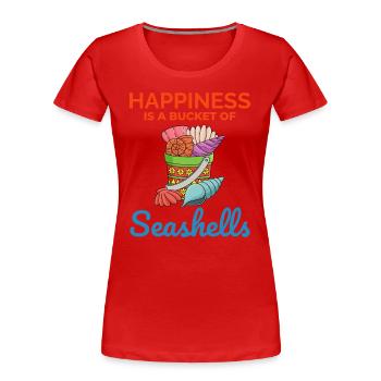 Coquillages Collector Beachcomber Sea Shell Ocean - T-shirt bio Premium Femme - rouge - Devant - Mia (176cm)