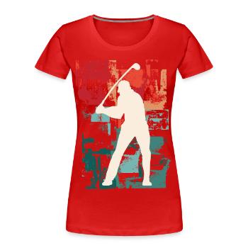 Golf Golfen Golfspieler Sport Hobby Club Vintage - Frauen Premium Bio T-Shirt - Rot - Vorne - Mia (176cm)