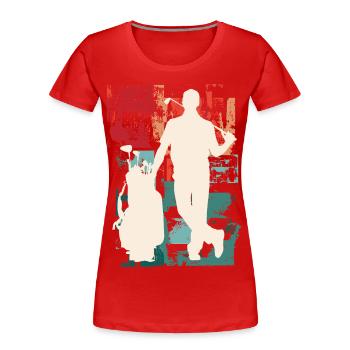 Golf Golfen Golfspieler Sport Hobby Club Vintage - Frauen Premium Bio T-Shirt - Rot - Vorne - Mia (176cm)