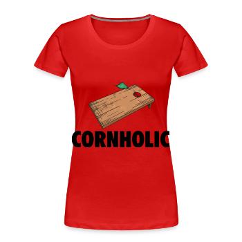 Cornhole - T-shirt bio Premium Femme - rouge - Devant - Mia (176cm)