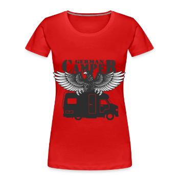 German Camper Camping - Frauen Premium Bio T-Shirt - Rot - Vorne - Mia (176cm)