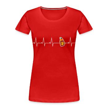 Ich liebe Sri Lanka - Herzschlag - Frauen Premium Bio T-Shirt - Rot - Vorne - Mia (176cm)