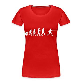 Evolution Badminton Silhouette Racquet - T-shirt bio Premium Femme - rouge - Devant - Mia (176cm)