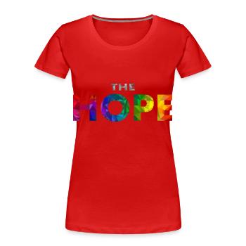 The Hope - Women's Premium Organic T-Shirt - red - Front - Mia (176cm)