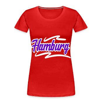 Hambourg - T-shirt bio Premium Femme - rouge - Devant - Mia (176cm)