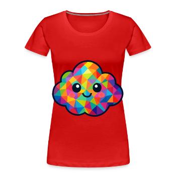 WPAP Polygon Kawaii Style Baby Cloud - Women's Premium Organic T-Shirt - red - Front - Mia (176cm)