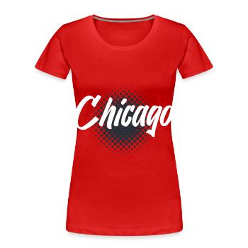 Chicago - Frauen Premium Bio T-Shirt - Rot - Vorne - Mia (176cm)