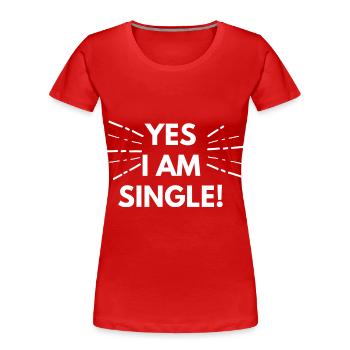 Célibataire - T-shirt bio Premium Femme - rouge - Devant - Mia (176cm)