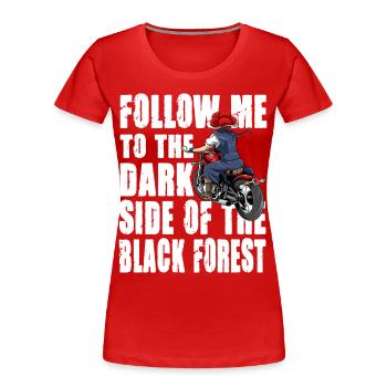 Black Forest Biker Lady Schwarzwald Motorrad - Frauen Premium Bio T-Shirt - Rot - Vorne - Mia (176cm)