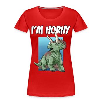 Velociraptor für einen Dino Fan und Dinosaurier - Frauen Premium Bio T-Shirt - Rot - Vorne - Mia (176cm)