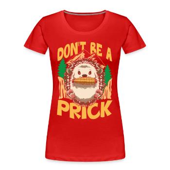 Igel knabbert Mais Maiskolben - Frauen Premium Bio T-Shirt - Rot - Vorne - Mia (176cm)