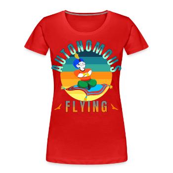 autonomes fliegen keine neue technologie teppich - Frauen Premium Bio T-Shirt - Rot - Vorne - Mia (176cm)
