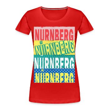 Nürneberg Germany City Font Skyline - Women's Premium Organic T-Shirt - red - Front - Mia (176cm)