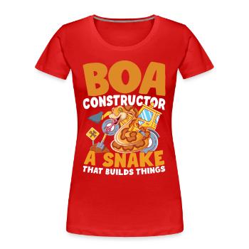 Boa Constructor A Snake That Builds Things - Frauen Premium Bio T-Shirt - Rot - Vorne - Mia (176cm)