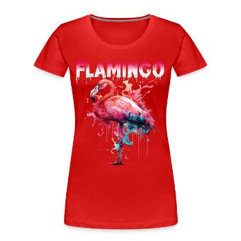 Flamingo Color Splash für einen Flamingo Fan - Frauen Premium Bio T-Shirt - Rot - Vorne - Mia (176cm)