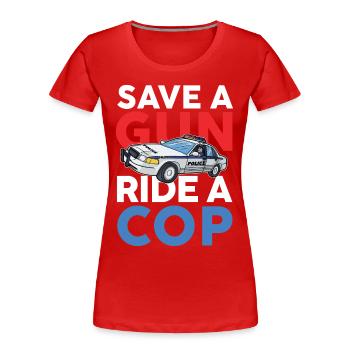 Lustiger Polizei Spruch für einen Polizist - Frauen Premium Bio T-Shirt - Rot - Vorne - Mia (176cm)