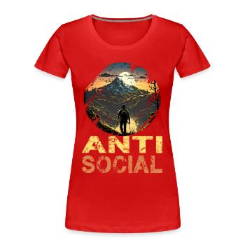 Antisozial Wandern Wanderung für eine Wanderer - Frauen Premium Bio T-Shirt - Rot - Vorne - Mia (176cm)