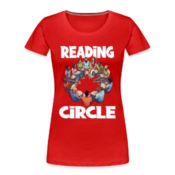 Lesegruppe Literatur Lesekreis Buckkritik - Frauen Premium Bio T-Shirt - Rot - Vorne - Mia (176cm)