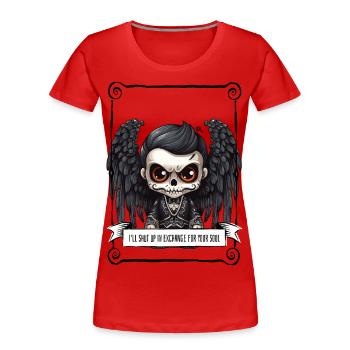Angel - Skull - Frauen Premium Bio T-Shirt - Rot - Vorne - Mia (176cm)