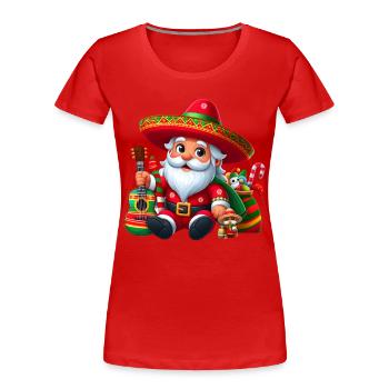 Cinco de Mayo Weihnachtsmann - Frauen Premium Bio T-Shirt - Rot - Vorne - Mia (176cm)