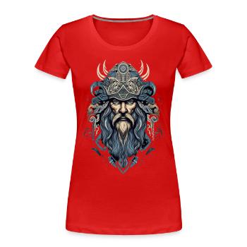 Wikinger für einen Wikinger und Wikinger Fan - Frauen Premium Bio T-Shirt - Rot - Vorne - Mia (176cm)