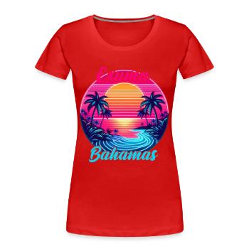 Exuma, Bahamas - Frauen Premium Bio T-Shirt - Rot - Vorne - Mia (176cm)