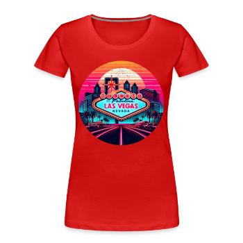 Sunset over Las Vegas - Women's Premium Organic T-Shirt - red - Front - Mia (176cm)