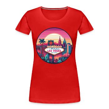 Las Vegas - T-shirt bio Premium Femme - rouge - Devant - Mia (176cm)