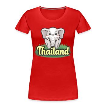 Stolzer Elefant aus Thailand - Frauen Premium Bio T-Shirt - Rot - Vorne - Mia (176cm)