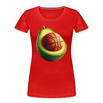Avocado with basketball core - Women's Premium Organic T-Shirt - red - Front - Mia (176cm)